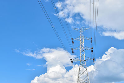 High voltage pole on clean the sky background.