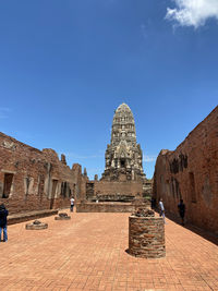 View of temple against blue sky