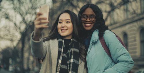 Two female friends take a selfie