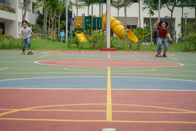 People playing soccer