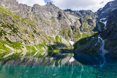 Black lake is a mountain lake on the polish side of mount rysy in the tatra mountains