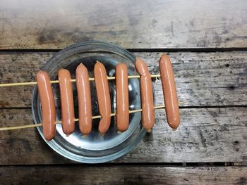 High angle view of food on table