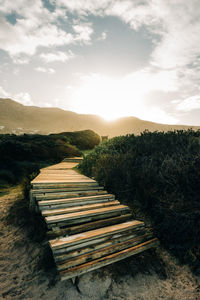 Scenic view of land against sky
