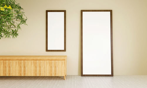 White wooden floor against wall at home