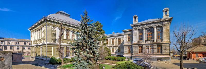 Educational buildings of the medical university in odessa, ukraine, on a sunny spring day