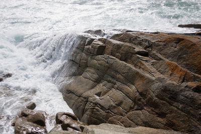 Scenic view of rocky beach