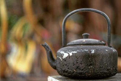 Close-up of old teapot