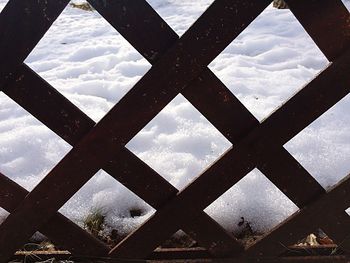 Low angle view of metal grate