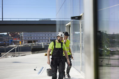 Workers at building site