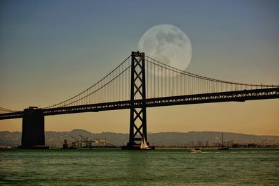 View of suspension bridge against sky