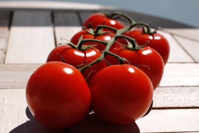 Close-up of tomatoes on table