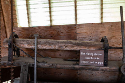 Text on wooden wall