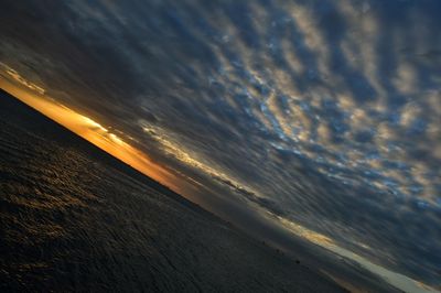 Scenic view of sea against sky at night