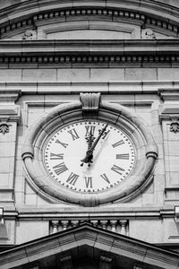 Low angle view of clock