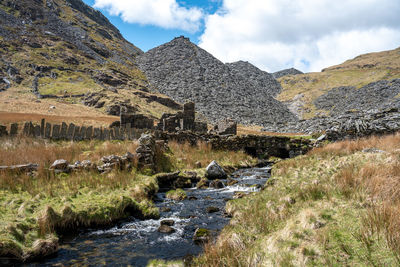 The abandoned cwmorthin slate quarry at blaenau ffestiniog in snowdonia, wales