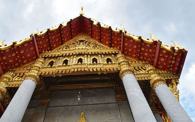 Low angle view of temple against sky