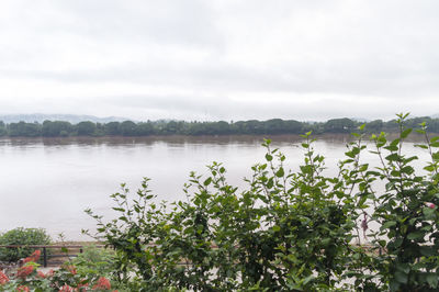 Scenic view of calm lake against sky