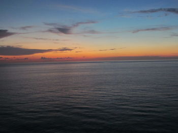 Scenic view of sea against dramatic sky