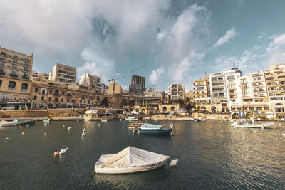 Boats in harbor