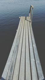 High angle view of pier on lake