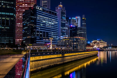 Illuminated city at night