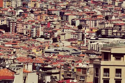 High angle shot of townscape