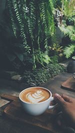 Coffee cup on table