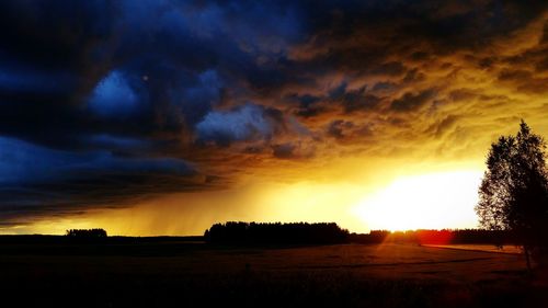 Scenic view of sunset over landscape