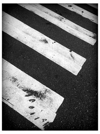 High angle view of road sign