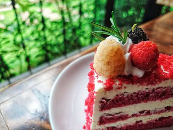 Close-up of cake in plate