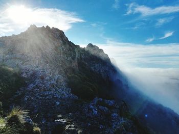 Low angle view of mountain against sky