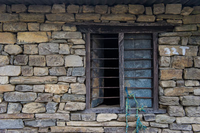 Window of brick wall