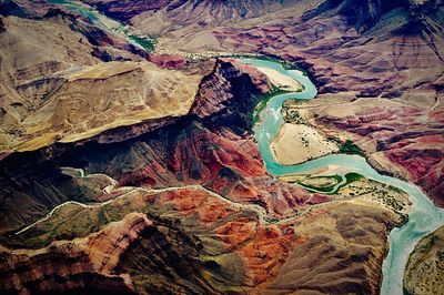 Aerial view of rock formations