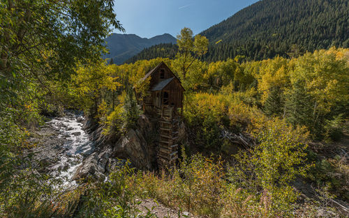 Full frame full length view of an old mill in a valley in the autumn