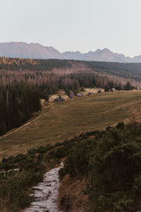 Scenic view of land against sky