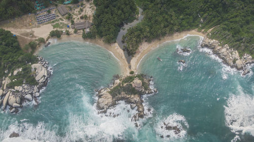 High angle view of sea