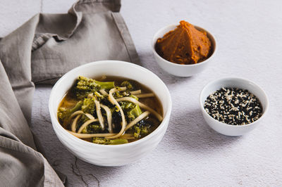 Close-up of food in bowl on table