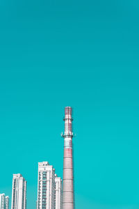 Low angle view of buildings against clear sky