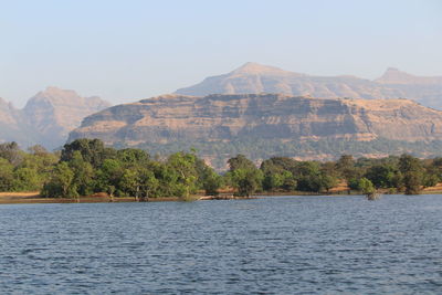 View of lake with mountain in background