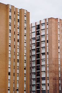 Windows on the facade of the building, architecture in bilbao city, spain