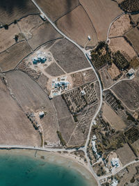 High angle view of agricultural field