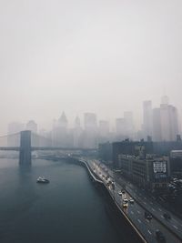 View of city in smog