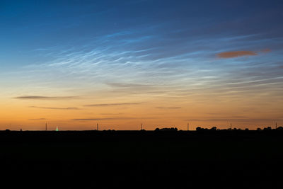 Noctilucent clouds, illuminated waves and ripples in the night sky