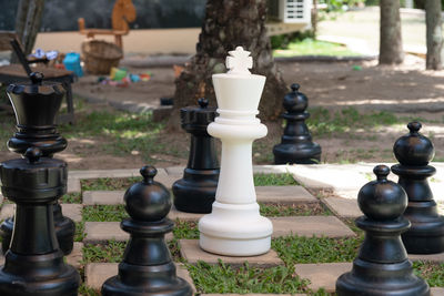 Full frame shot of chess pieces