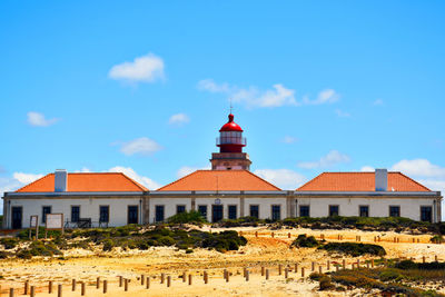 View of lighthouse  against blue sky