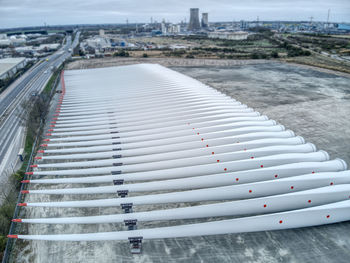 High angle view of bridge over river in city