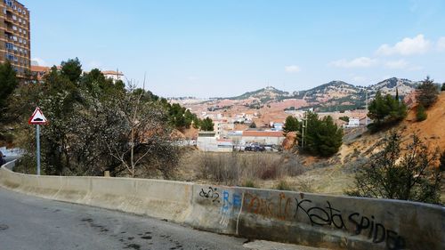 View of road leading to mountain