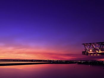 Scenic view of sea against sky at sunset