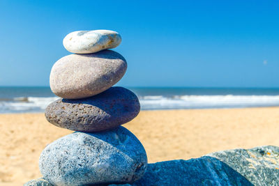 Stack of stones on beach