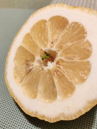 High angle view of lemon on table